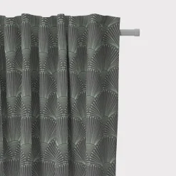 SCHÖNER LEBEN. Vorhang aus Baumwolle Fächer Bogen dunkelblau mintgrün 245cm oder Wunschlänge