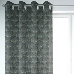 SCHÖNER LEBEN. Vorhang aus Baumwolle Fächer Bogen dunkelblau mintgrün 245cm oder Wunschlänge