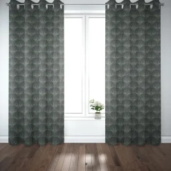 SCHÖNER LEBEN. Vorhang aus Baumwolle Fächer Bogen dunkelblau mintgrün 245cm oder Wunschlänge