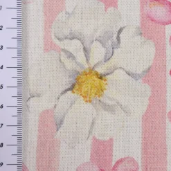 SCHÖNER LEBEN. Vorhang Blumen Blüten Streifen rosa weiß 245cm oder Wunschlänge