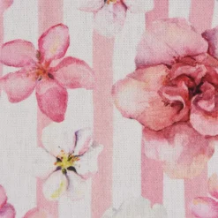 SCHÖNER LEBEN. Vorhang Blumen Blüten Streifen rosa weiß 245cm oder Wunschlänge