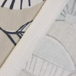 SCHÖNER LEBEN. Vorhang Blumen Blätter abstrakt beige weiß grau bunt 245cm oder Wunschlänge