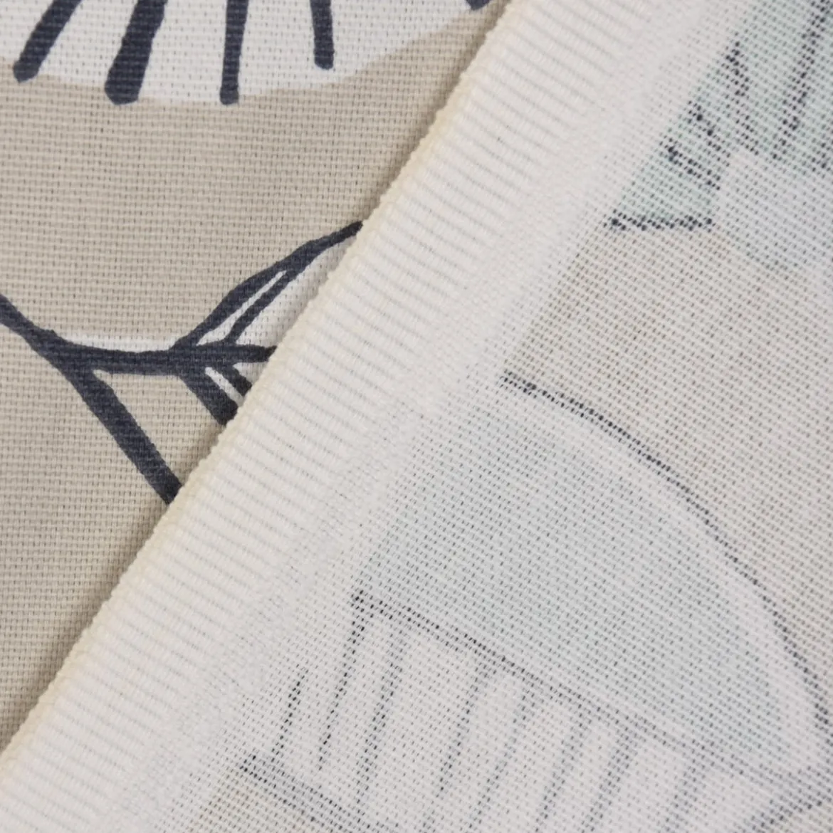 SCHÖNER LEBEN. Vorhang Blumen Blätter abstrakt beige weiß grau bunt 245cm oder Wunschlänge