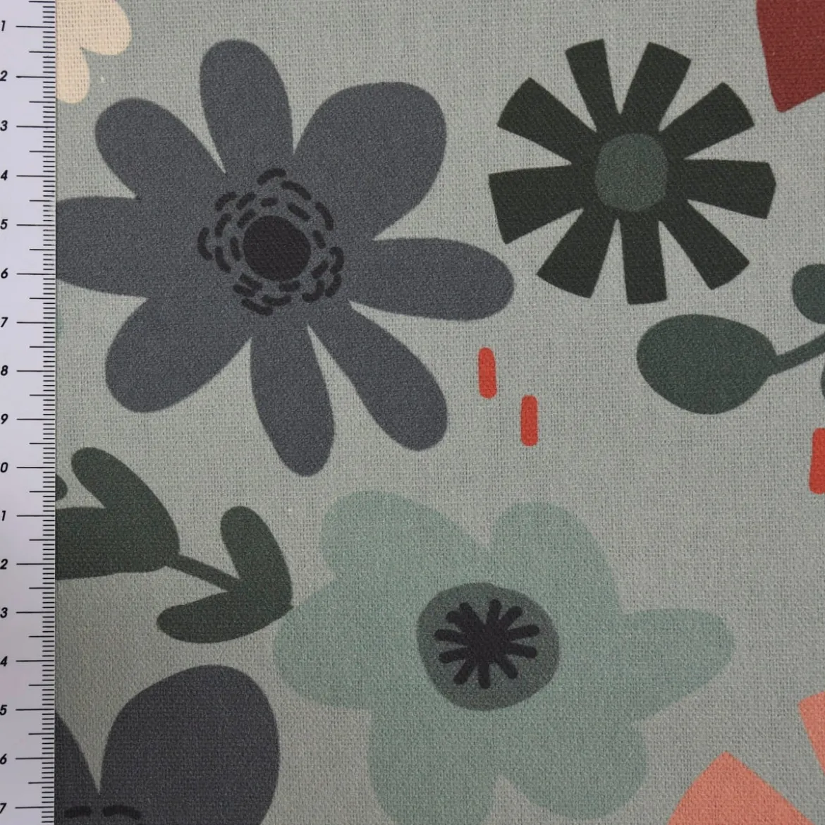 SCHÖNER LEBEN. Vorhang Blumen Blüten mint bunt 245cm oder Wunschlänge