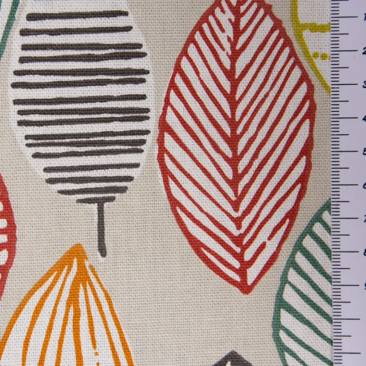 SCHÖNER LEBEN. Vorhang Canyon Blätter beige braun grün rot 245cm oder Wunschlänge