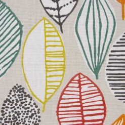 SCHÖNER LEBEN. Vorhang Canyon Blätter beige braun grün rot 245cm oder Wunschlänge