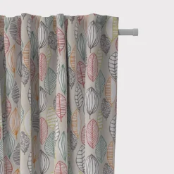 SCHÖNER LEBEN. Vorhang Canyon Blätter beige braun grün rot 245cm oder Wunschlänge