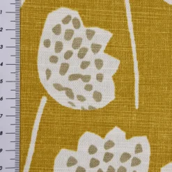 SCHÖNER LEBEN. Vorhang Clara Saffron Blumen senfgelb ocker blau grau 245cm oder Wunschlänge