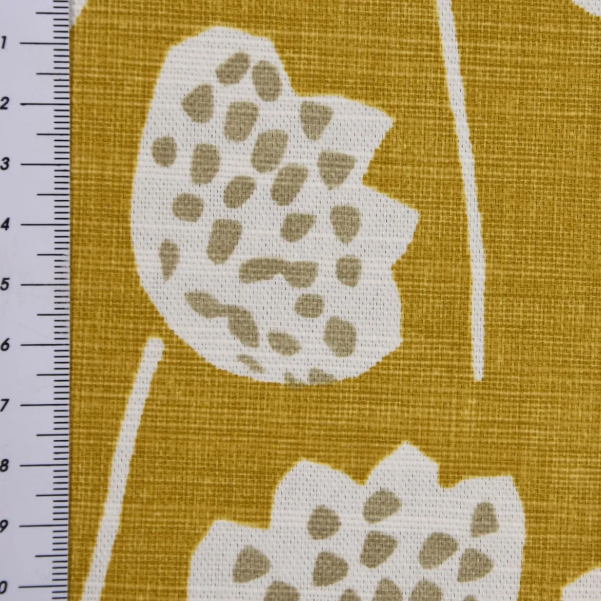 SCHÖNER LEBEN. Vorhang Clara Saffron Blumen senfgelb ocker blau grau 245cm oder Wunschlänge