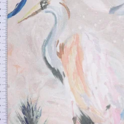 SCHÖNER LEBEN. Vorhang Cranebird Marble Kranich Aquarell Indigo Pastell 245cm oder Wunschlänge