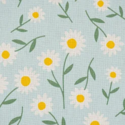 SCHÖNER LEBEN. Vorhang Daisy Sweet Field Gänseblümchen Leinenlook hellblau oder natur weiß in 245cm oder Wunschlänge