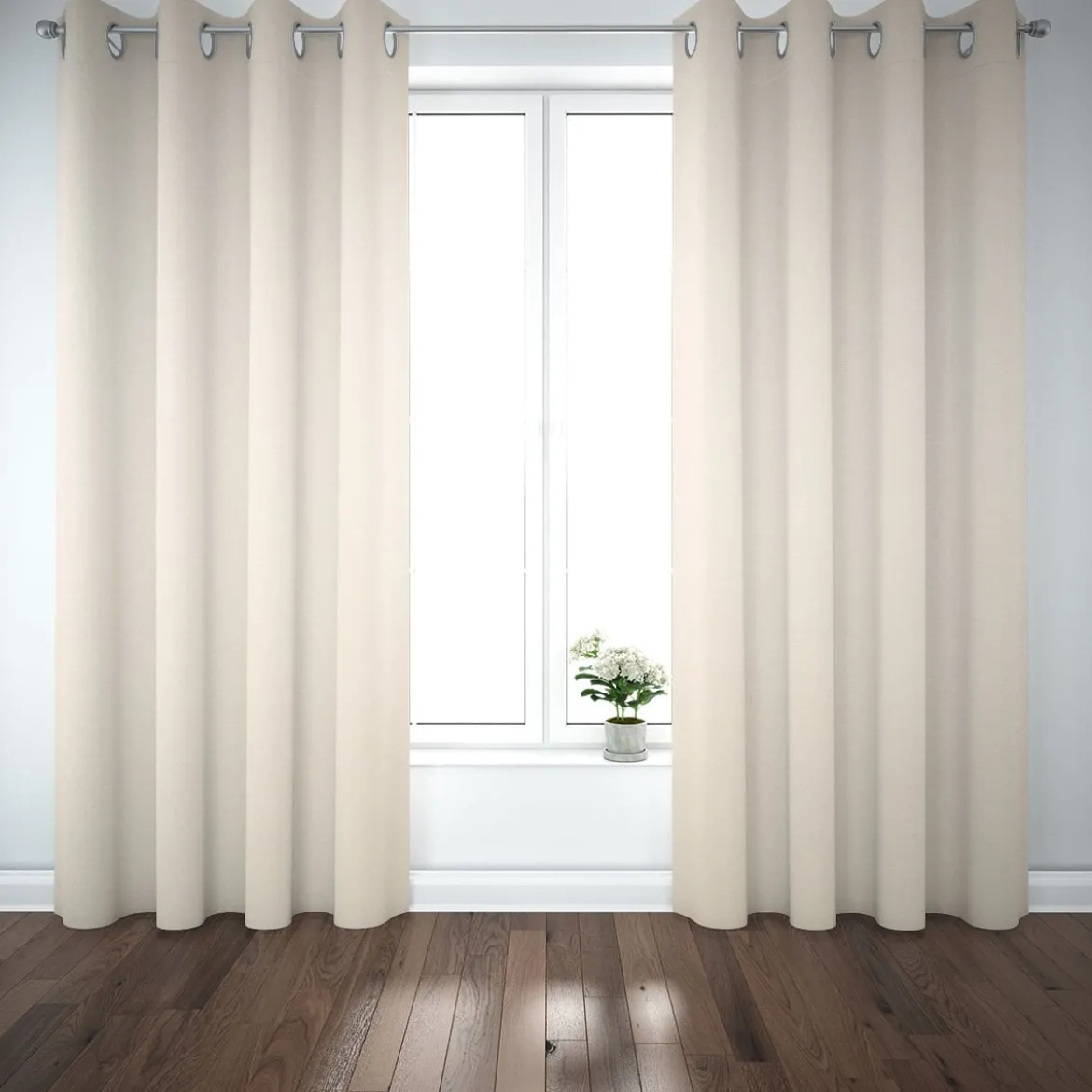 SCHÖNER LEBEN. Vorhang Deluxe Viskose Leinen uni ecru 245cm oder Wunschlänge