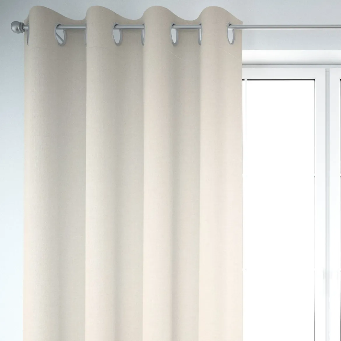 SCHÖNER LEBEN. Vorhang Deluxe Viskose Leinen uni ecru 245cm oder Wunschlänge