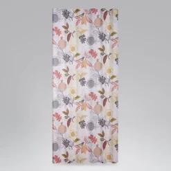 SCHÖNER LEBEN. Vorhang DIVALI Blumen Blüten Blätter Vogel weiß grau gelb rot 245cm oder Wunschlänge