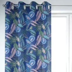 SCHÖNER LEBEN. Vorhang Dschungelpflanzen blau grün rosa 245cm oder Wunschlänge