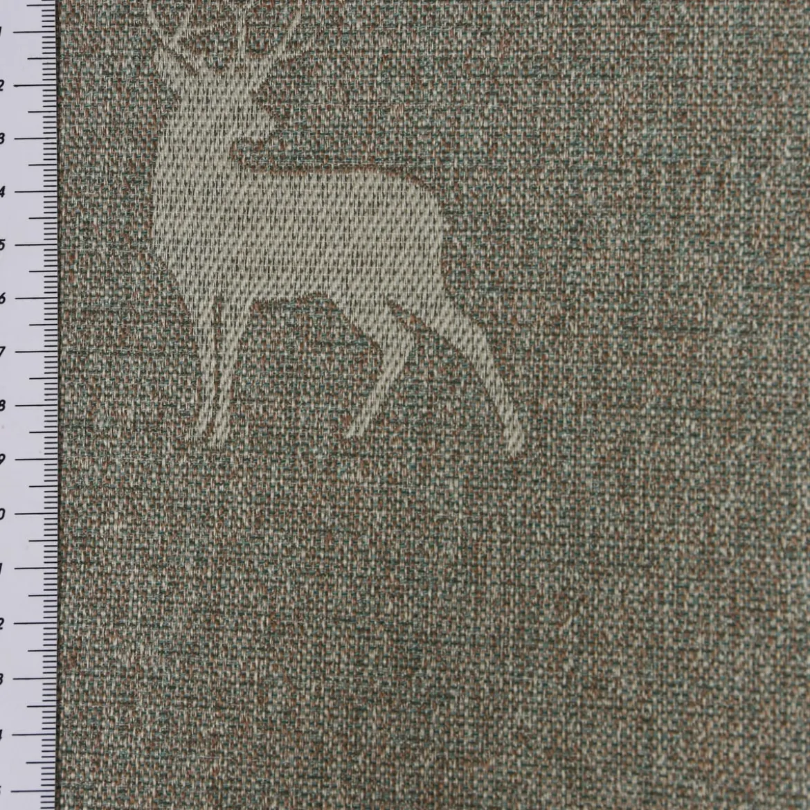 SCHÖNER LEBEN. Vorhang dunkle Hirsche braun beige türkis 245cm oder Wunschlänge