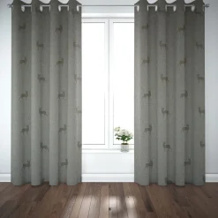 SCHÖNER LEBEN. Vorhang dunkle Hirsche braun beige türkis 245cm oder Wunschlänge