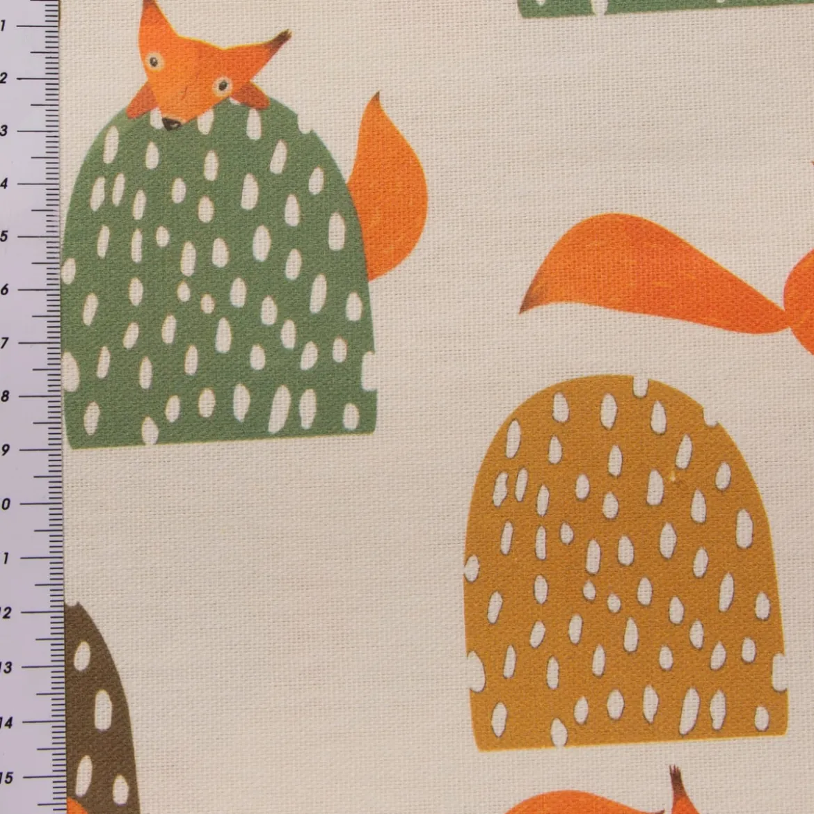 SCHÖNER LEBEN. Vorhang Eichhörnchen Hügel mint braun ocker orange 245cm oder Wunschlänge