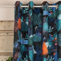 SCHÖNER LEBEN. Vorhang Fantasia Bäume Kakteen Pflanzen blau pink orange 245cm oder Wunschlänge