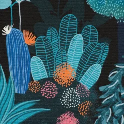 SCHÖNER LEBEN. Vorhang Fantasia Bäume Kakteen Pflanzen blau pink orange 245cm oder Wunschlänge