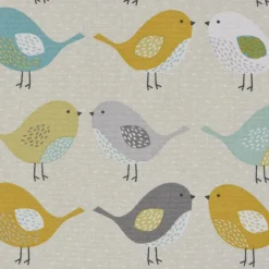 SCHÖNER LEBEN. Vorhang Fryett`s Birds Vögel beige grau mint senf 245cm oder Wunschlänge