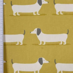 SCHÖNER LEBEN. Vorhang Fryett`s Dackel Dachshund senf gelb 245cm oder Wunschlänge