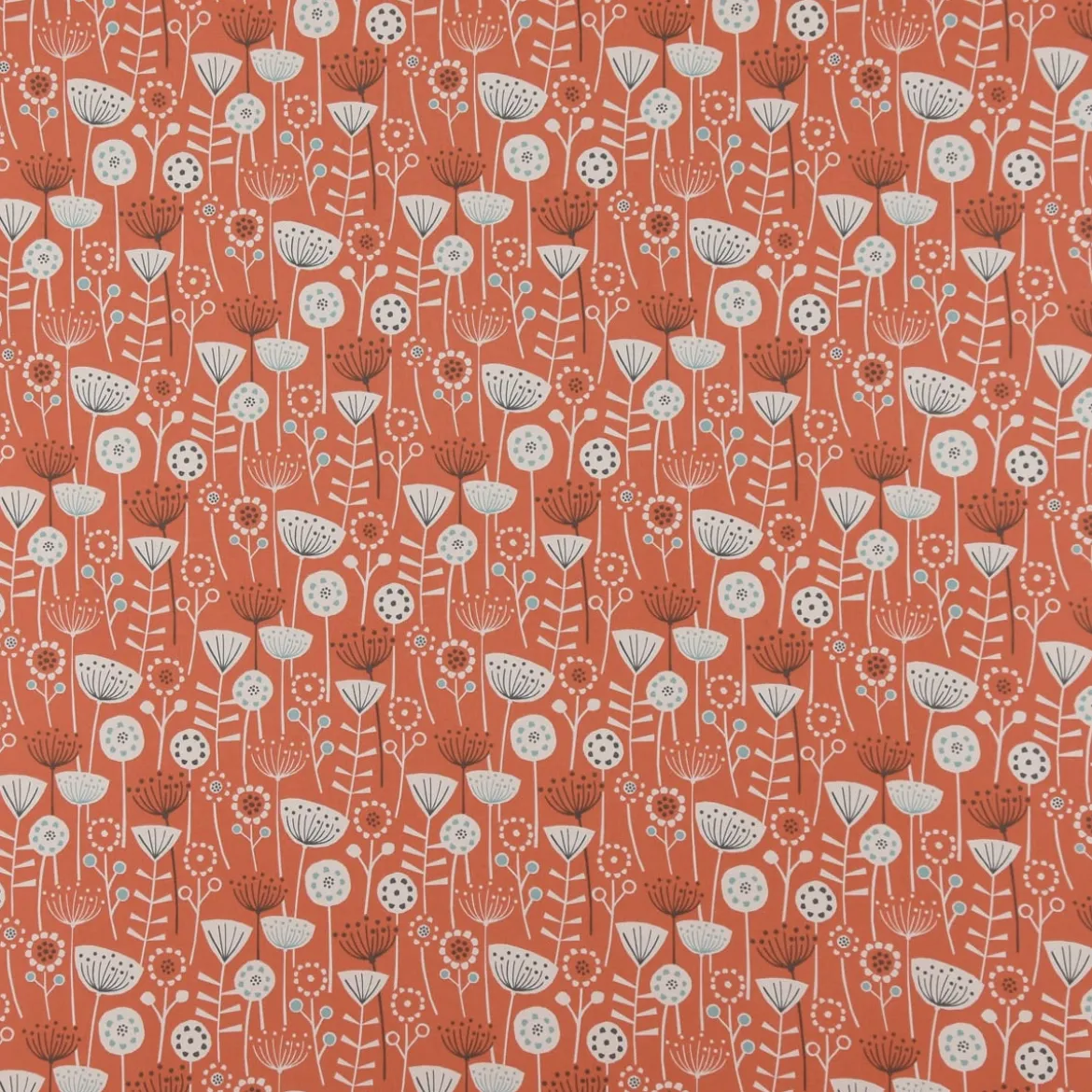 SCHÖNER LEBEN. Vorhang Fryett`s Halbpanama Blumen abstrakt orange 245cm oder Wunschlänge