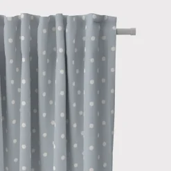 SCHÖNER LEBEN. Vorhang Full Stop Punkte blau weiß 245cm oder Wunschlänge