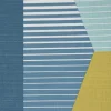 SCHÖNER LEBEN. Vorhang geometrisch Retro Sechseck blau grün weiß 245cm oder Wunschlänge