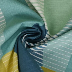 SCHÖNER LEBEN. Vorhang geometrisch Retro Sechseck blau grün weiß 245cm oder Wunschlänge
