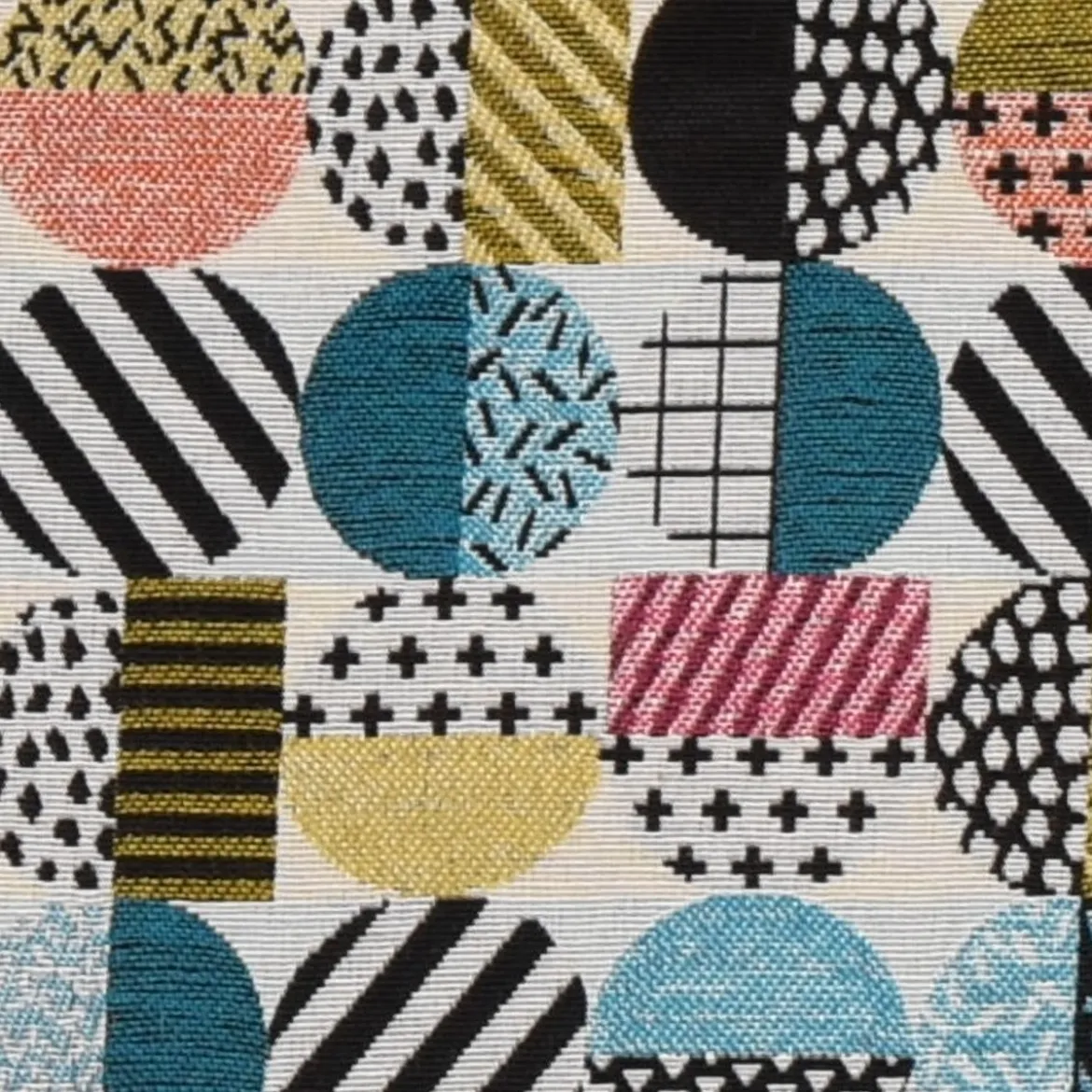 SCHÖNER LEBEN. Vorhang geometrisch Kreise weiß schwarz bunt 245cm oder Wunschlänge