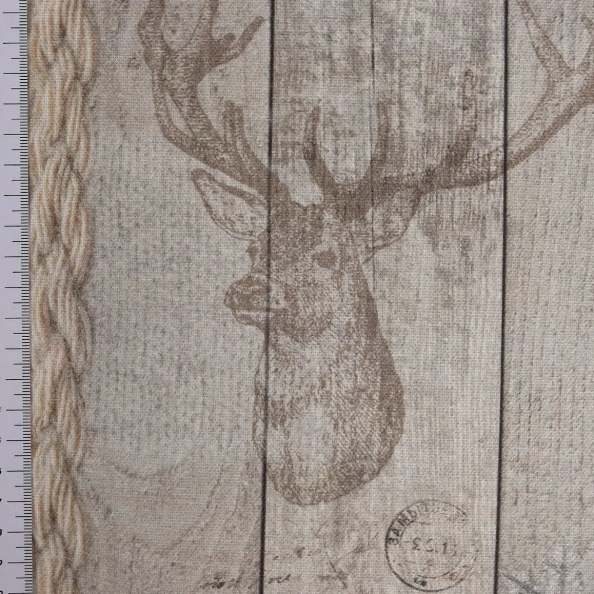 SCHÖNER LEBEN. Vorhang Holz Latten Hirschkopf natur braun 245cm oder Wunschlänge