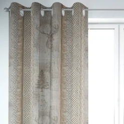 SCHÖNER LEBEN. Vorhang Holz Latten Hirschkopf natur braun 245cm oder Wunschlänge