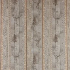 SCHÖNER LEBEN. Vorhang Holz Latten Hirschkopf natur braun 245cm oder Wunschlänge
