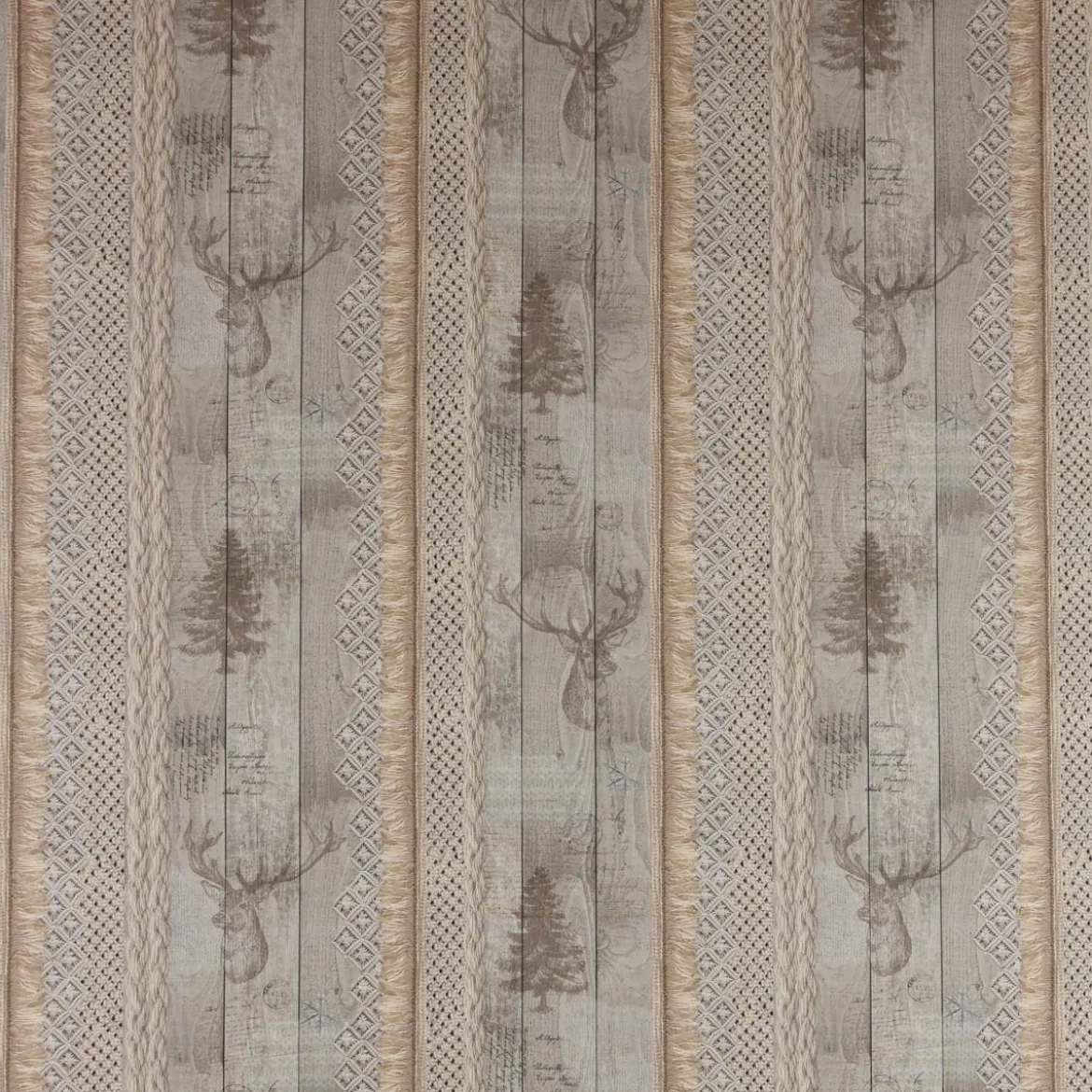 SCHÖNER LEBEN. Vorhang Holz Latten Hirschkopf natur braun 245cm oder Wunschlänge