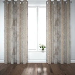 SCHÖNER LEBEN. Vorhang Holz Latten Hirschkopf natur braun 245cm oder Wunschlänge