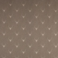 SCHÖNER LEBEN. Vorhang Jacquard Hirschkopf mit Geweih braun beige 245cm oder Wunschlänge