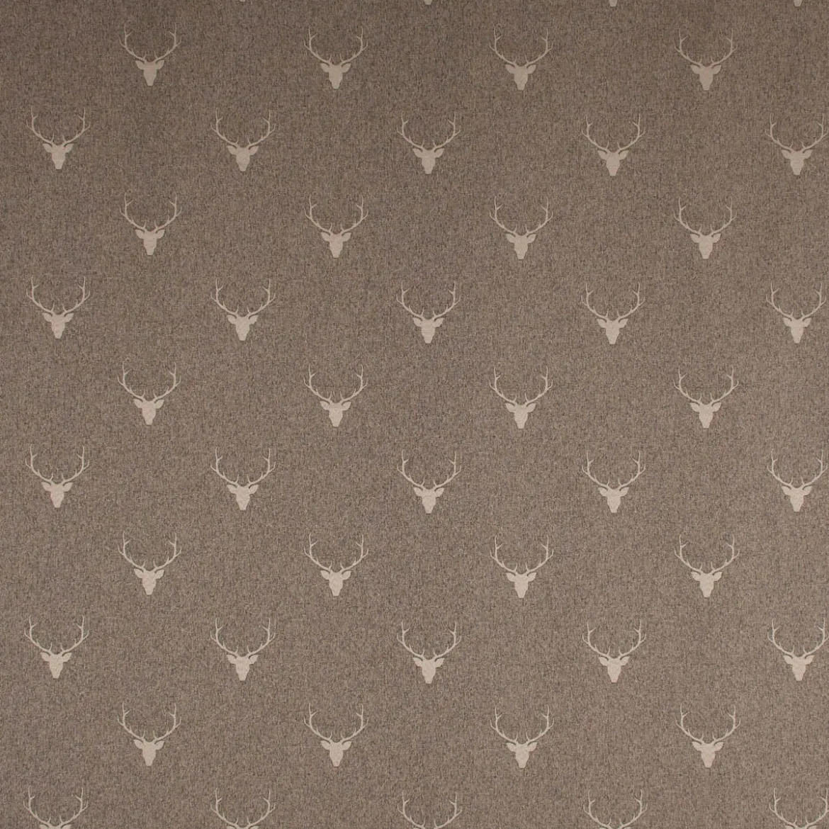 SCHÖNER LEBEN. Vorhang Jacquard Hirschkopf mit Geweih braun beige 245cm oder Wunschlänge
