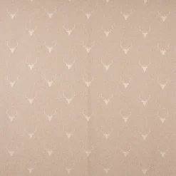 SCHÖNER LEBEN. Vorhang Jacquard Hirschkopf mit Geweih beige hellbeige 245cm oder Wunschlänge