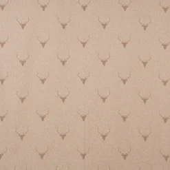 SCHÖNER LEBEN. Vorhang Jacquard Hirschkopf mit Geweih beige hellbraun 245cm oder Wunschlänge