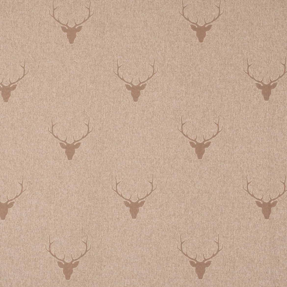 SCHÖNER LEBEN. Vorhang Jacquard Hirschkopf mit Geweih beige hellbraun 245cm oder Wunschlänge