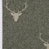 SCHÖNER LEBEN. Vorhang Jacquard Hirschkopf mit Geweih grün beige 245cm oder Wunschlänge