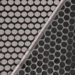 SCHÖNER LEBEN. Vorhang Jacquard Punkte schwarz silbergrau 245cm oder Wunschlänge