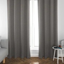 SCHÖNER LEBEN. Vorhang Jacquard Punkte schwarz silbergrau 245cm oder Wunschlänge