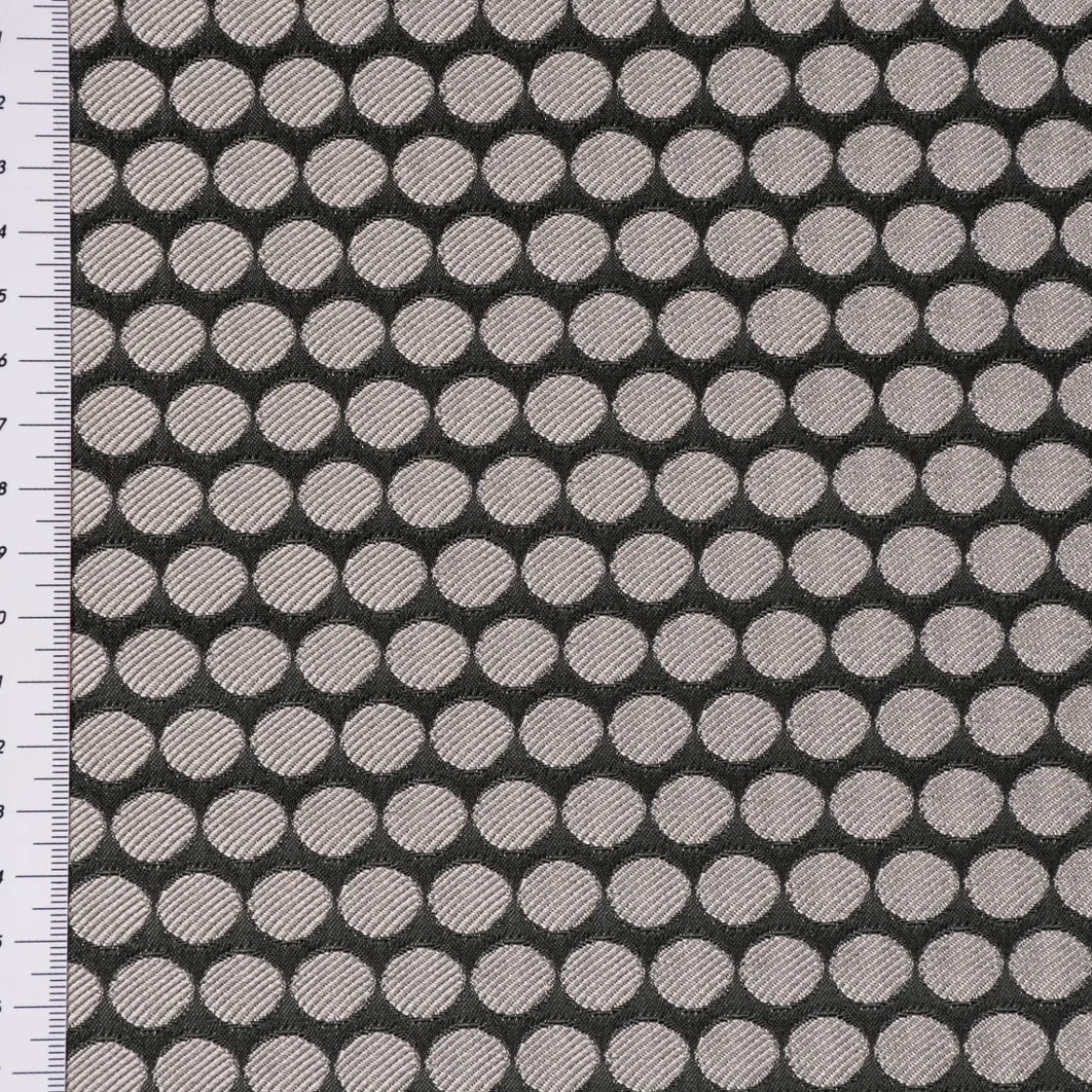 SCHÖNER LEBEN. Vorhang Jacquard Punkte schwarz silbergrau 245cm oder Wunschlänge