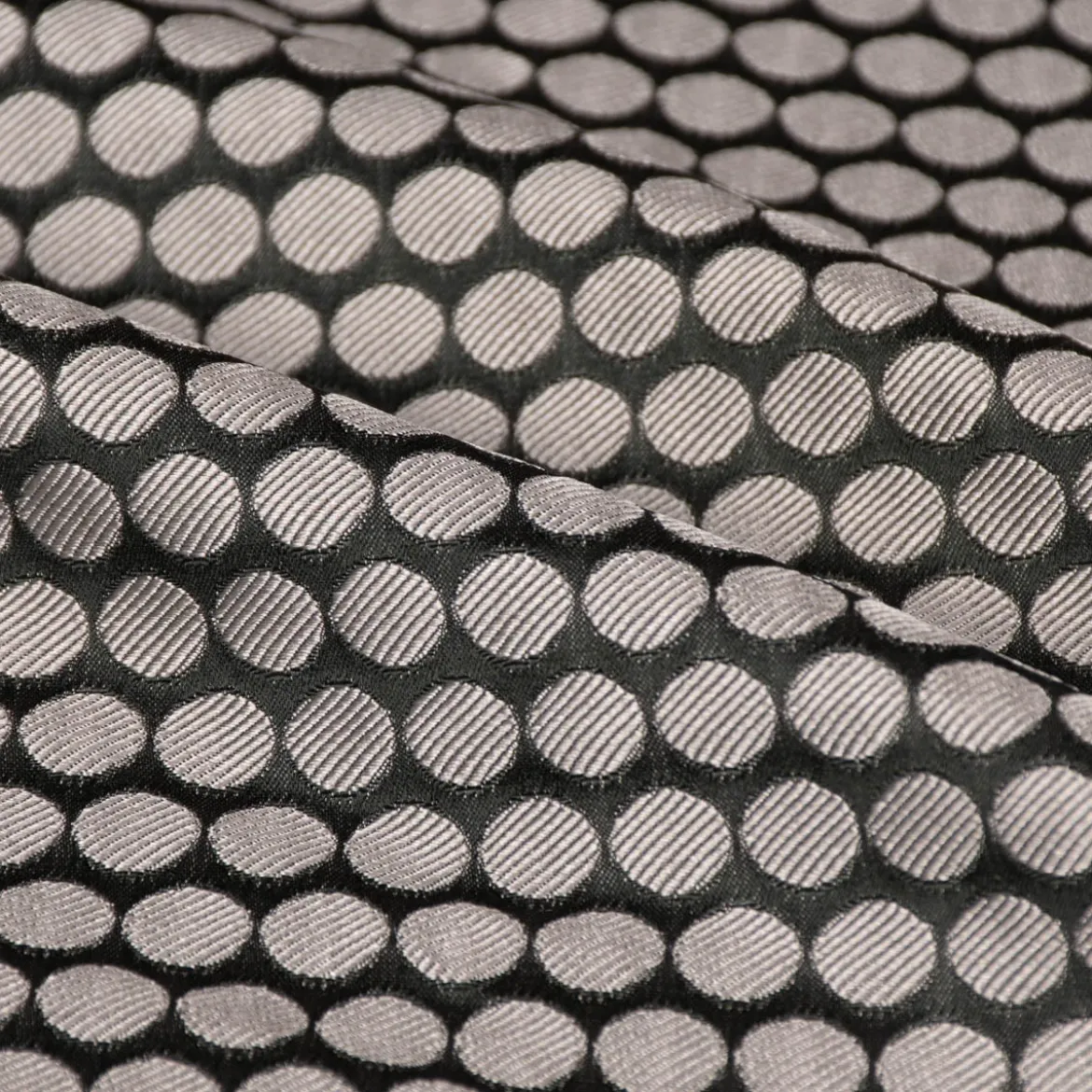 SCHÖNER LEBEN. Vorhang Jacquard Punkte schwarz silbergrau 245cm oder Wunschlänge