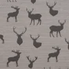 SCHÖNER LEBEN. Vorhang Jacquard mit Hirschen hellgrau grau 245cm oder Wunschlänge