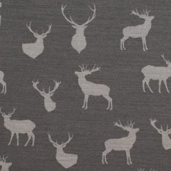 SCHÖNER LEBEN. Vorhang Jacquard mit Hirschen grau hellgrau 245cm oder Wunschlänge