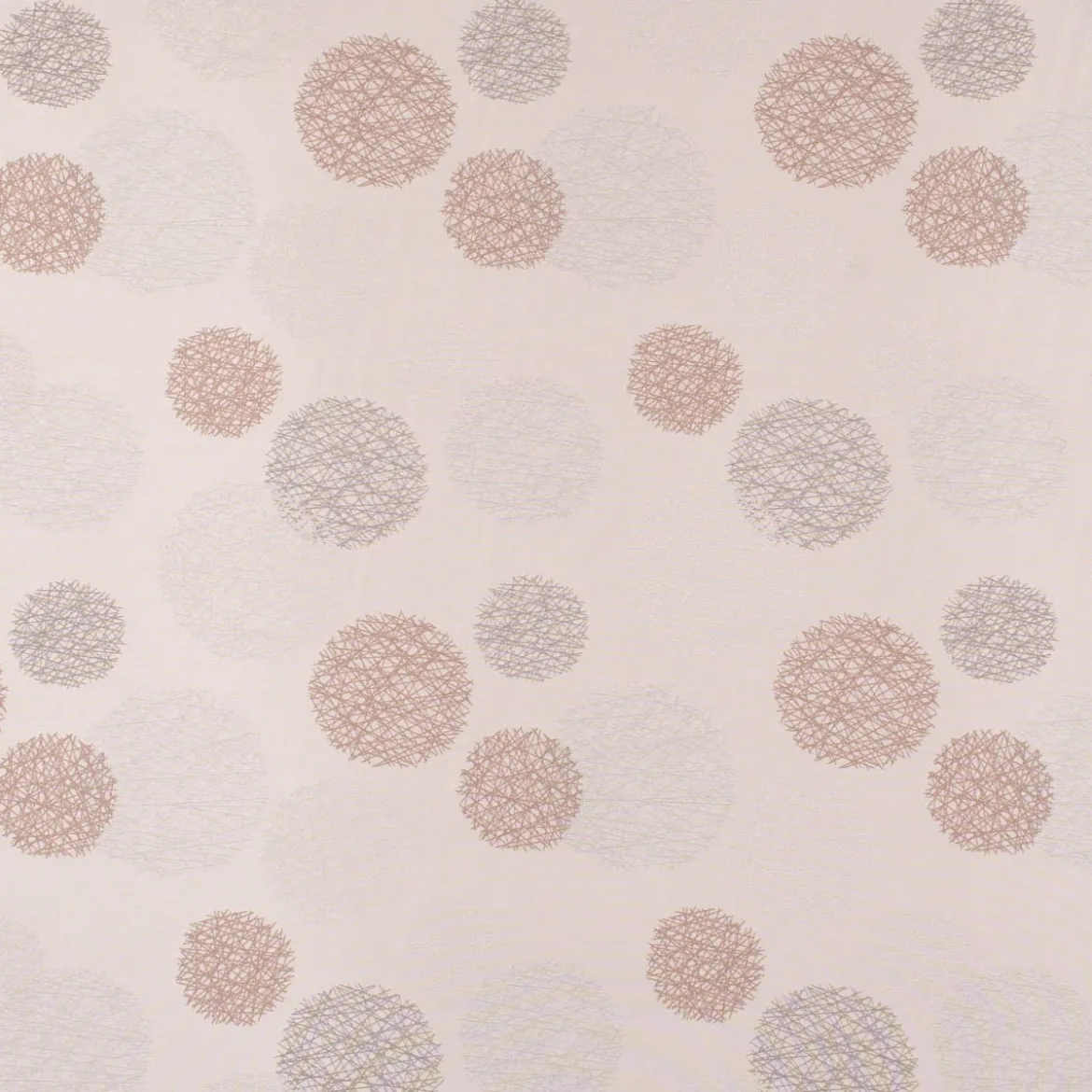 SCHÖNER LEBEN. Vorhang Jacquard Satinlook Kreise beidseitig beige rosenholz 245cm oder Wunschlänge
