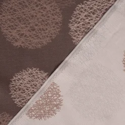 SCHÖNER LEBEN. Vorhang Jacquard Satinlook Kreise beidseitig rosenholz beige 245cm oder Wunschlänge